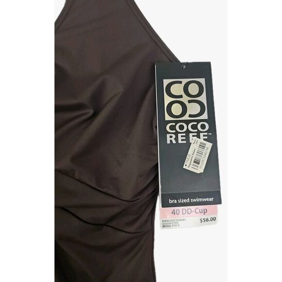Coco Reef Tankini Top 40DD Bra Size Brown Swimsuit Tank Top NWT. - Picture 6 of 16